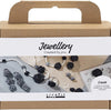 Creativ company mini hobby set de joyería, rosas, negro, blanco y negro, blanco, 1 caja