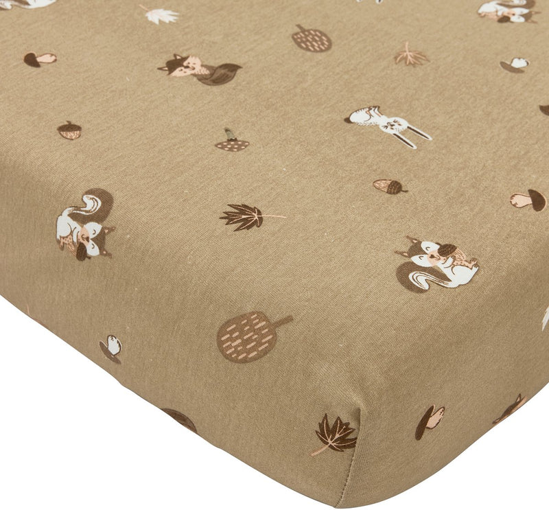 Lenzuolo per culla con angoli Meyco Baby Forest Animals - sabbia - 40x80 90 cm
