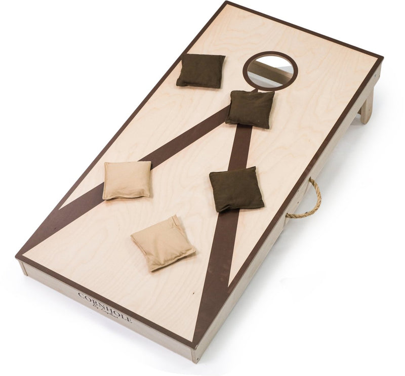 Engelhart cornhole – set da competizione singolo – 120 x 60 cm – legno di pino e betulla – inclusi 2 x 4 sacchi e borsa per il trasporto – gioco di lancio all'aperto per allenarsi e divertirsi –
