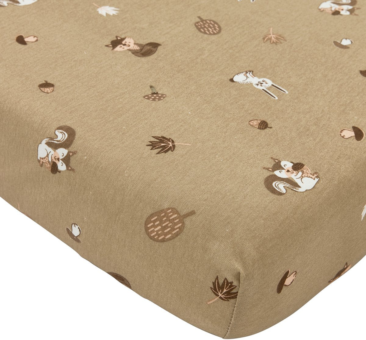 Meyco baby forest animals hoeslaken ledikant - sand - 60x120cm