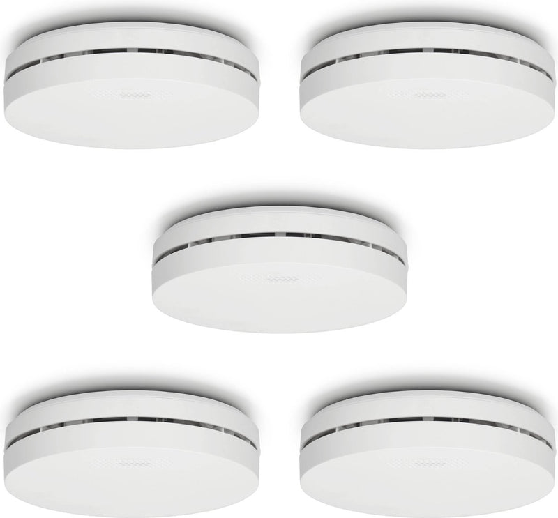 Rilevatore di fumo Alecto sa300 confezione da 5 - batteria 10 anni - conforme allo standard europeo EN14604 - 5 pezzi