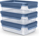 Tefal masterseal - set di contenitori per alimenti - 3 pezzi - 0,8 l - blu - 100% a tenuta stagna