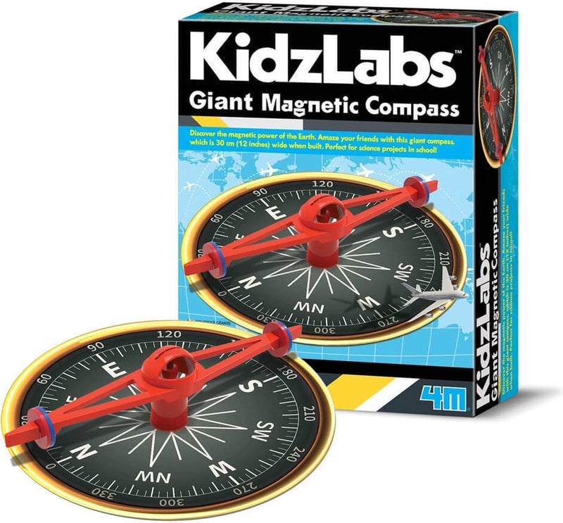 4m kidzlabs: brújula magnética gigante de 30cm, con instrucciones detalladas, en caja 17x22x6cm, 5+