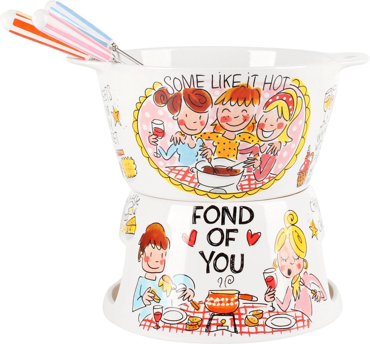 Blond Amsterdam poniéndose al día con el set de fondue