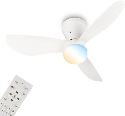 Briloner lufito - ventilatore da soffitto con illuminazione - lampada da soffitto a LED con ventilatore - lampada ventilatore modalità estate e inverno - dimmerabile - CCT - ø78cm - bianco