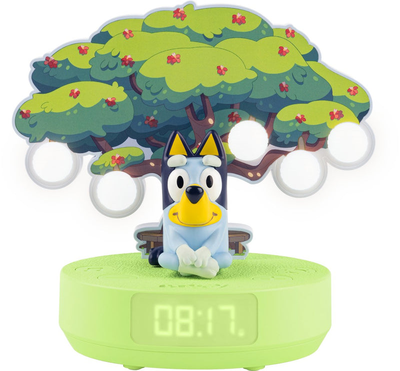 Lampada notturna wireless Bigben bluey lumitree e sveglia per bambini - con musica ufficiale bluey, 3 melodie e rumore bianco