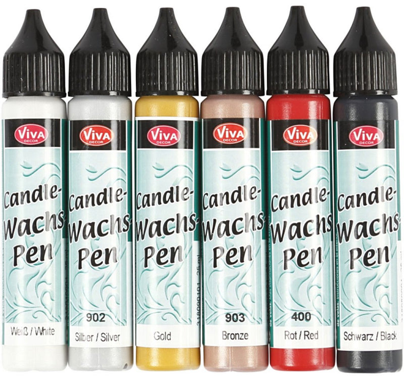 Creativ company viva decor kaarsversierpen set 6x25 ml
