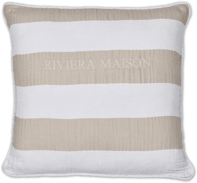 Riviera maison striped sierkussen - 45x45 cm - zand