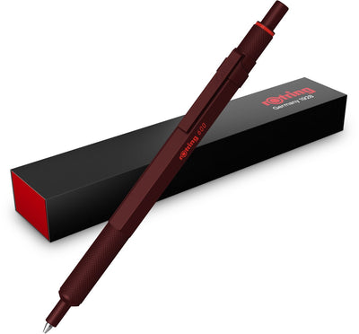 Rotring 600 ballpoint pen | medium point | black ink | pen with full metal casing | chocolate truffle | non-slip knurled grip and hexagonal sleeve | refillable