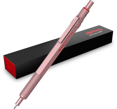 Rotring 600 mechanical pencil | hb pin, 0.5 mm | full metal housing | rose gold | non-slip knurled grip hexagonal holder