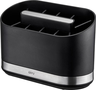 Porta utensilios de cocina Gefu smartline - porta utensilios de acero inoxidable con 10 compartimentos - divisor extraíble - antideslizante - organización de la cocina