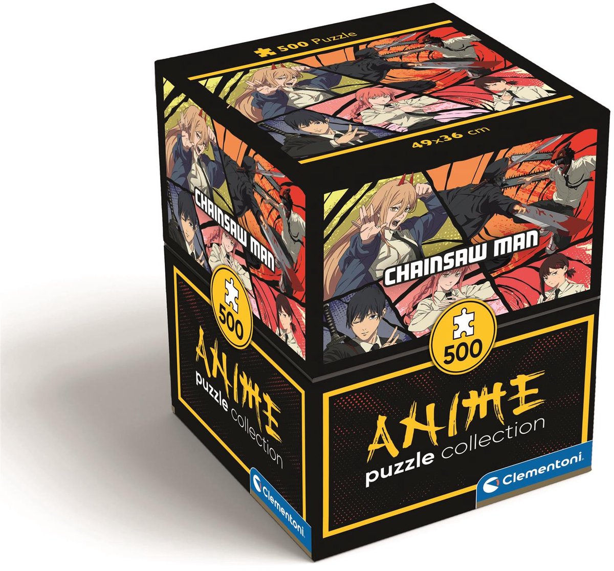 Clementoni - puzzel - 500 stukjes - chansaw man - anime collection - cube - puzzel voor volwassenen