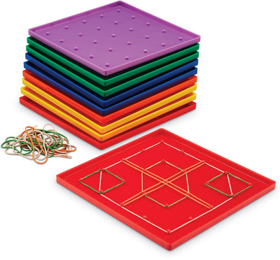 Risorse didattiche giocattoli educativi 5 x 5 pin geoboard set da 10. - 3+