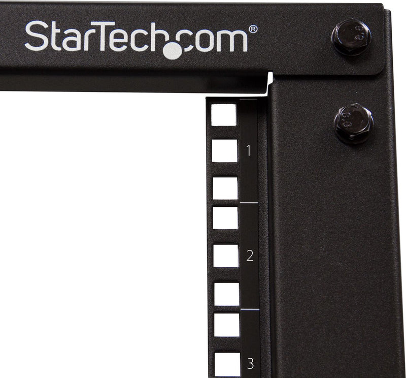 Startech .com 12u open-frame serverrack met 4 stijlen met verstelbare diepte incl. zwenkwielen stelpoten en kabelhaken