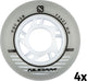 Ruote per pattini in linea Nijdam - 72x24 mm - 4 pezzi - bianco argento