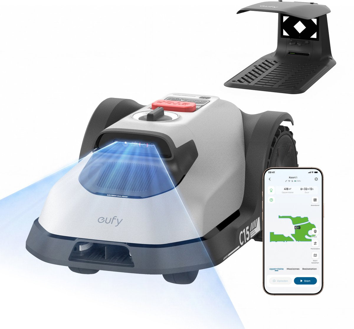 Robot cortacésped Eufy c15 - inalámbrico - mapeo automático - ancho de corte 20 cm - rendimiento 500 m2