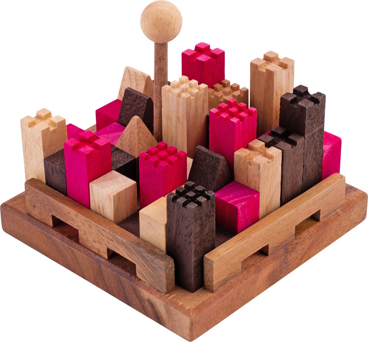 Rompecabezas de castillo de Longfield – rompecabezas de madera – madera de acacia – 11 piezas – juego de rompecabezas de castillo – corazón de ángel
