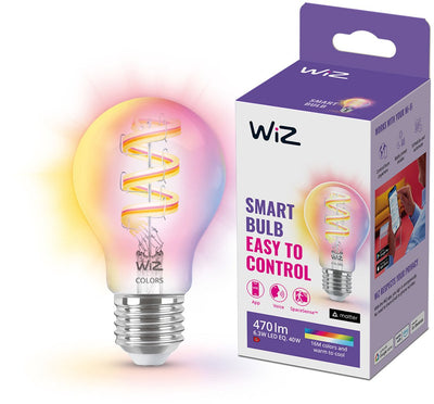 Wiz filament lamp - colored and white light - smart LED lighting - E27 fitting - 40w - transparent - wi-fi