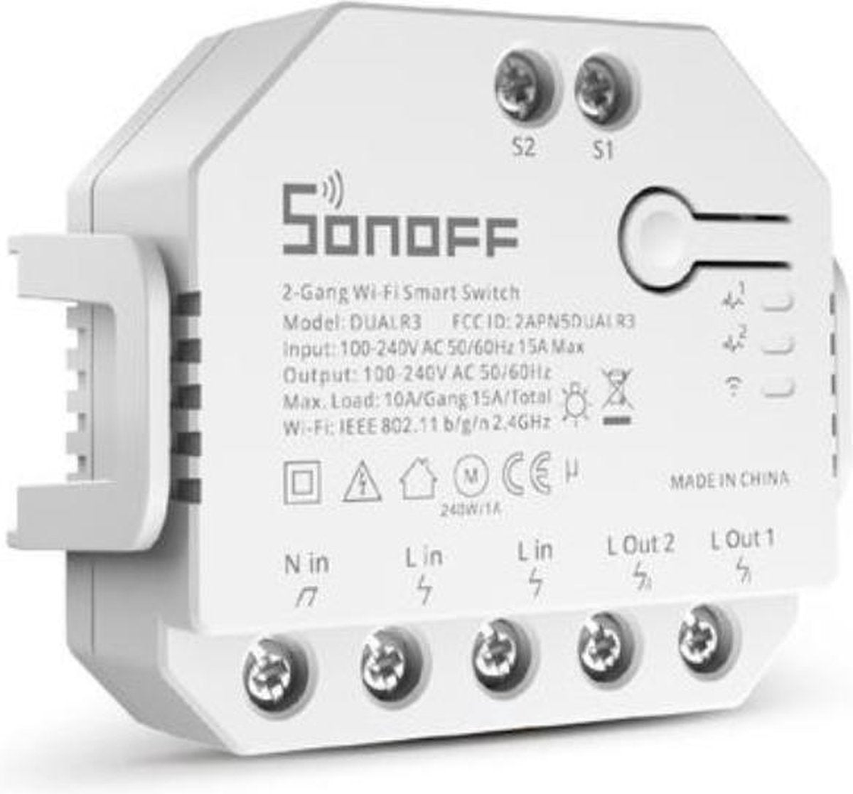 Interruptor inteligente WiFi de 2 bandas Sonoff dual r3