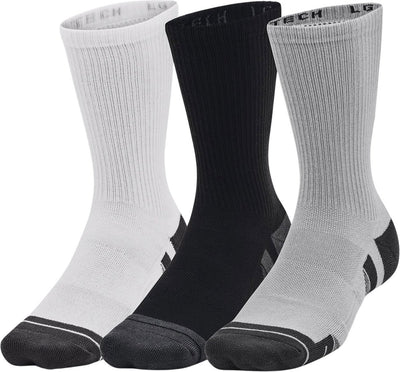 Calcetines deportivos unisex Under Armour ua performance tech 3pk crew-gris - gris mod - blanco - gris azabache