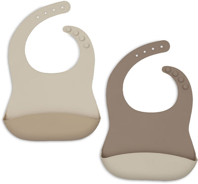 Jollein silicone bibs - 2 pieces - natural shades