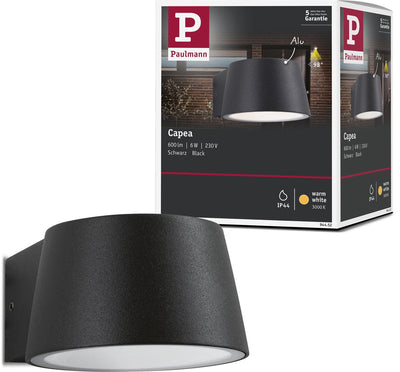 Paulmann led-wandarmatuur voor buiten capea ip44 96x128 mm 3000k 6w 500lm 230v 98° antraciet aluminium