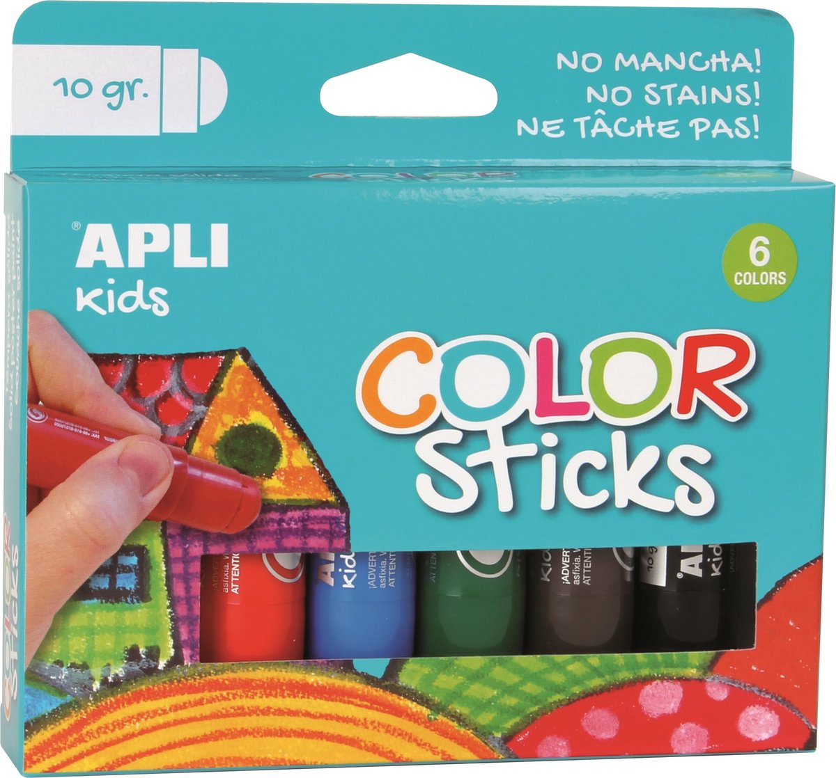 Apli pintura infantil color stick 6x