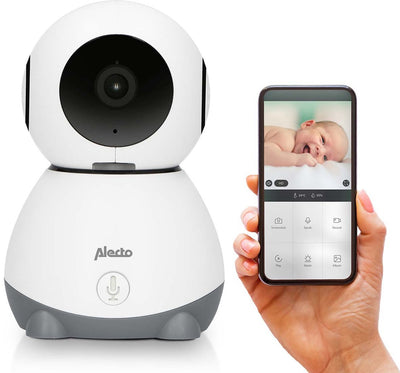 Baby monitor Alecto WiFi con fotocamera e app - full HD - spostabile a distanza - notifica di movimento e suono - smartbaby10 - bianco