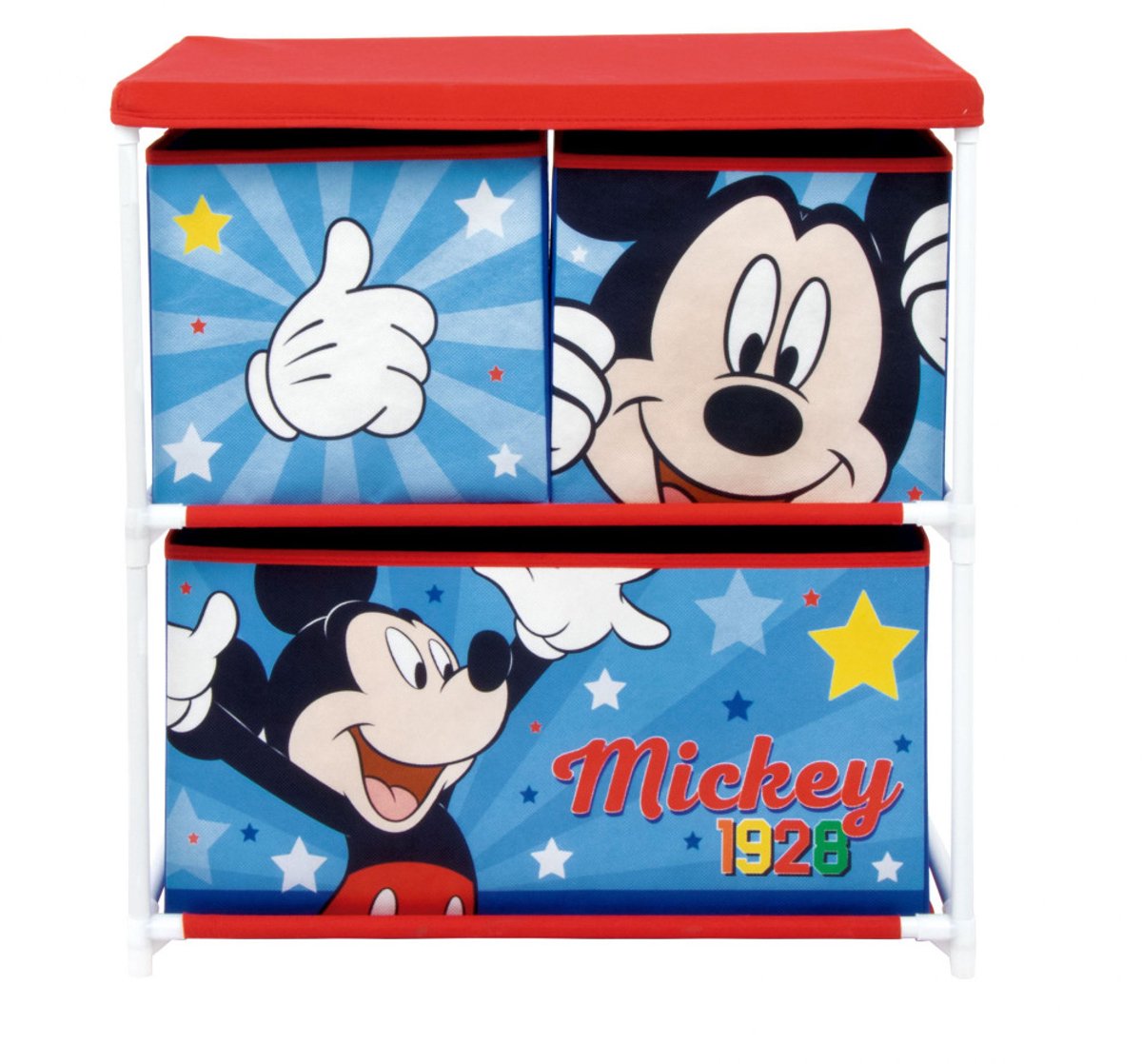 Portaoggetti Disney Topolino per giocattoli con 3 scomparti 53x30x60 cm