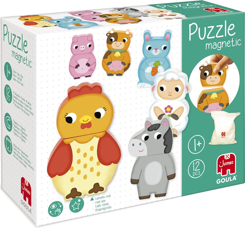 Goula jumbo - - pezzi di puzzle magnetici - animali della fattoria - puzzle - da 1 anno