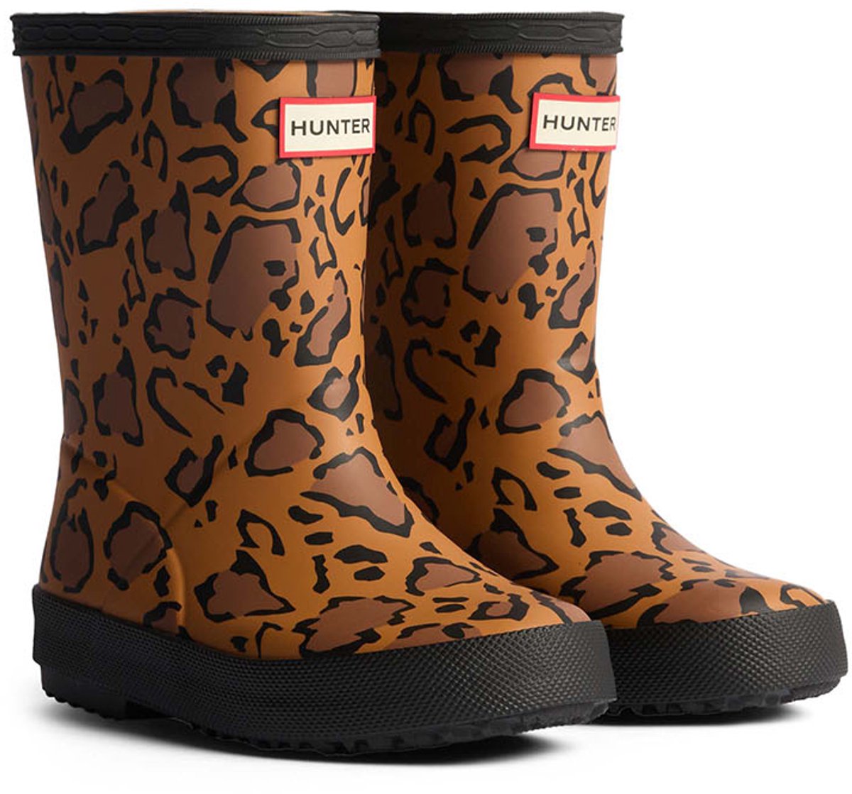 Hunter first leopard print boot unisex regenlaarzen - panterprint combi