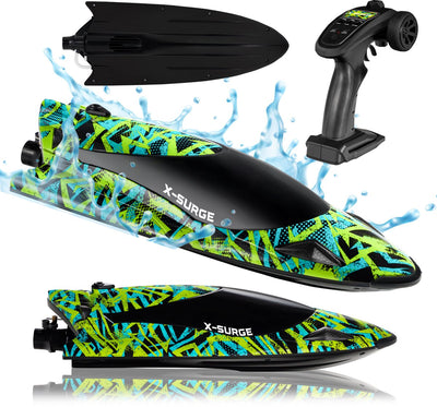 Overmax x-surge rc boot – 35 km u – waterstraalaandrijving – 30 min speeltijd – speedboot– motorboot - waterkoeling – energiebesparende functie – volledig instelbare snelheid trim – rubberen stootrand – led-verlichting – 100m – automatische rotatie