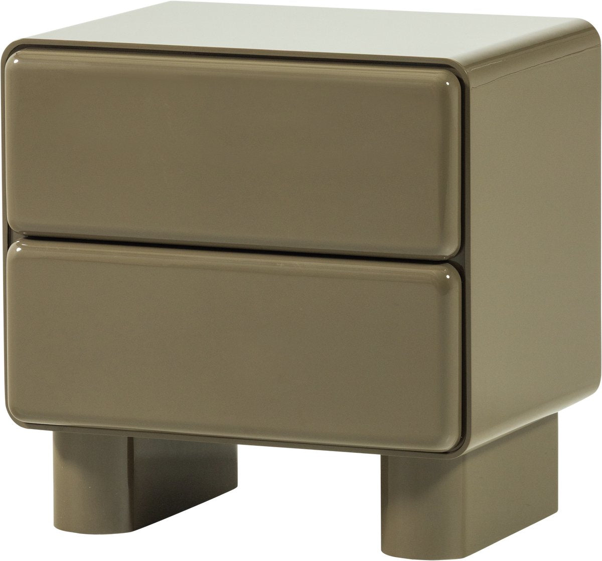 Comodino Woood lustra - legno - verde lucido - 43x57x57