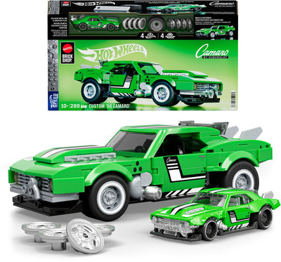 Mattel brick shop hot wheels speed series - custom '68 camaro - construction toys - 289 parts