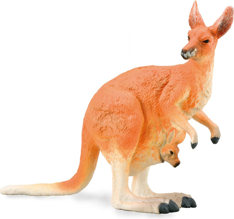 Statuetta Collecta - canguro rosso - (l) - animali selvatici - dipinta a mano - miniatura