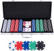 Set de poker en estuche plateado - 500 fichas 11,5gr.