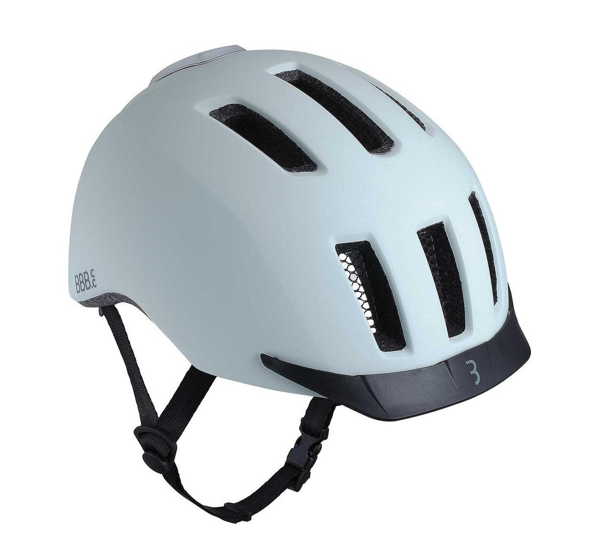 Casco de bicicleta bbb Cycling grid con luces - adultos - bicicleta eléctrica y bicicleta urbana - gris mate blanco - talla l - bhe-161