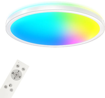 Briloner - plafoniera LED intelligente - plafoniera con RGB - effetto luce indiretta - luce bianca neutra - WiFi - lampada da soggiorno - telecomando