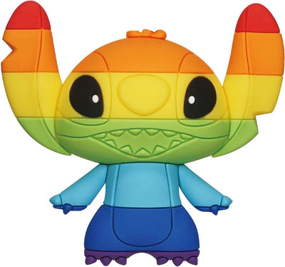 Monogram lilo stitich - rainbow stitch magnet