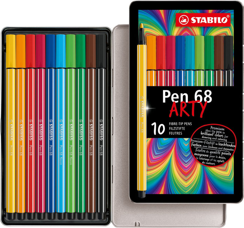 Stabilo Pen 68 en caja de metal, 10kl.