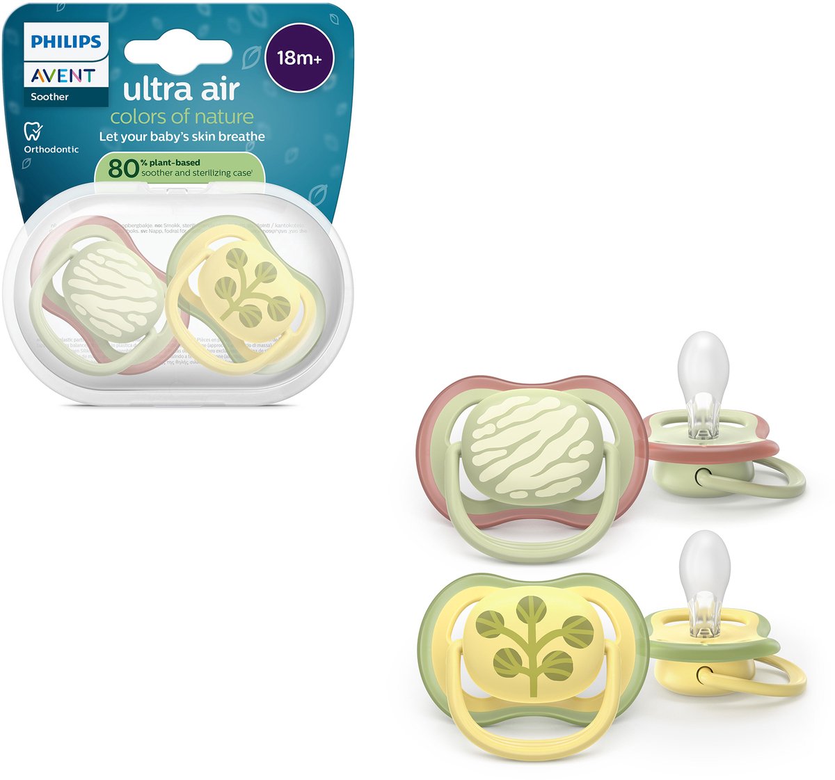 Philips avent ultra air – ciuccio traspirante e leggero (18 mesi+) – 2 pezzi - scf349 51