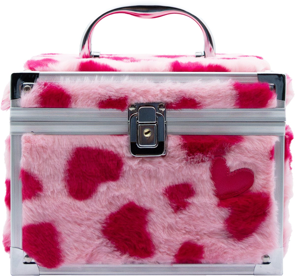 ¡Créalo! estuche de maquillaje de corazón corazones esponjosos