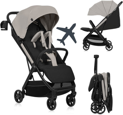Lionelo julie air - ultra-light buggy - travel buggy - auto-folding compact - only 7.5 kg - travel hand luggage - adjustable backrest to reclining position - xxl sunshade with UPF50+ - maintenance-free wheels - from 6 months to 22 kg - stroller