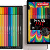 Stabilo pen 68 - viltstift - metalen doos met 10 stuks