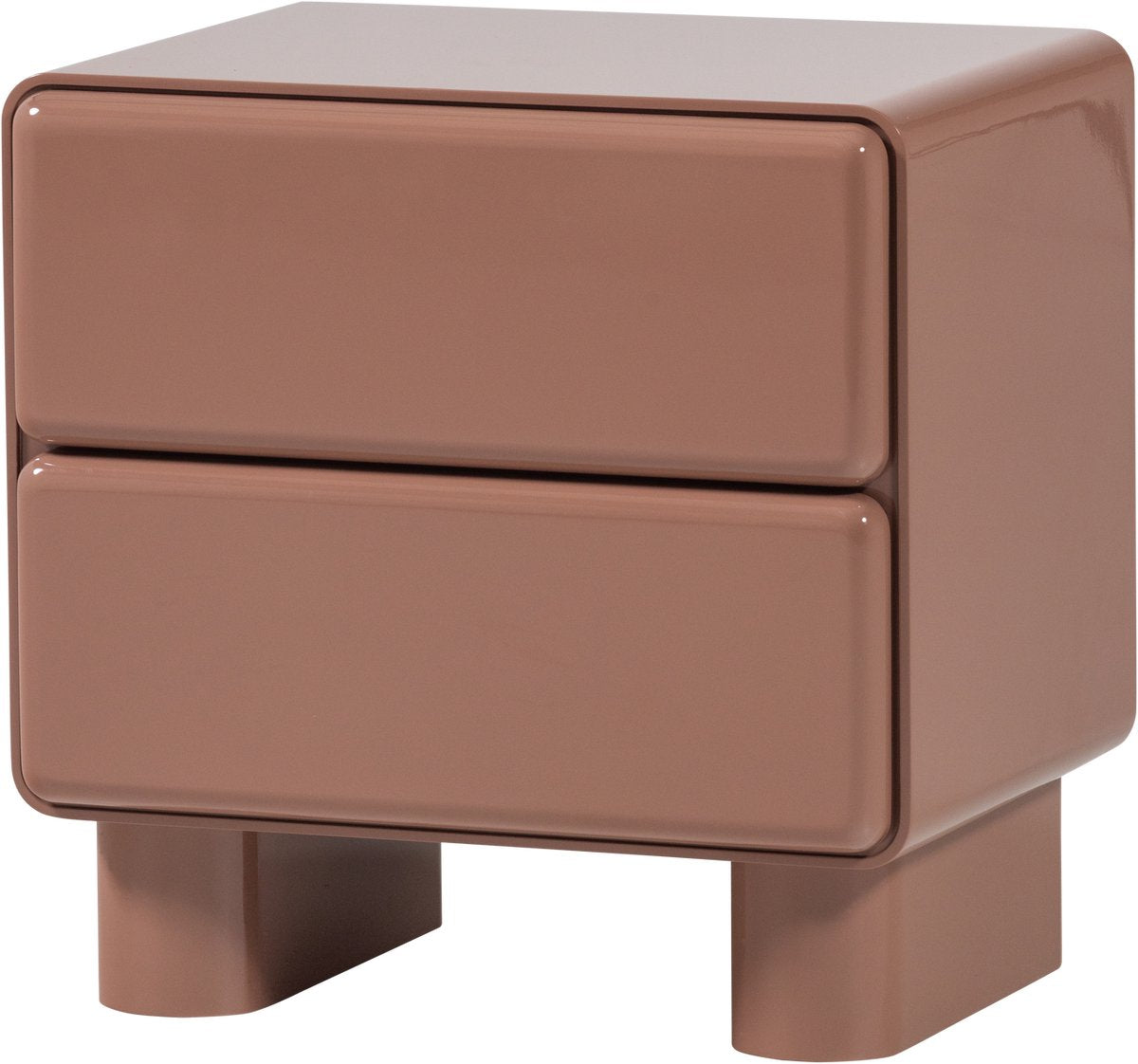 Comodino Woood lustra - legno - rosa antico lucido - 43x57x57