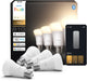 Lampada Philips Hue LED intelligente A60, luce bianca calda, attacco E27, confezione da 4