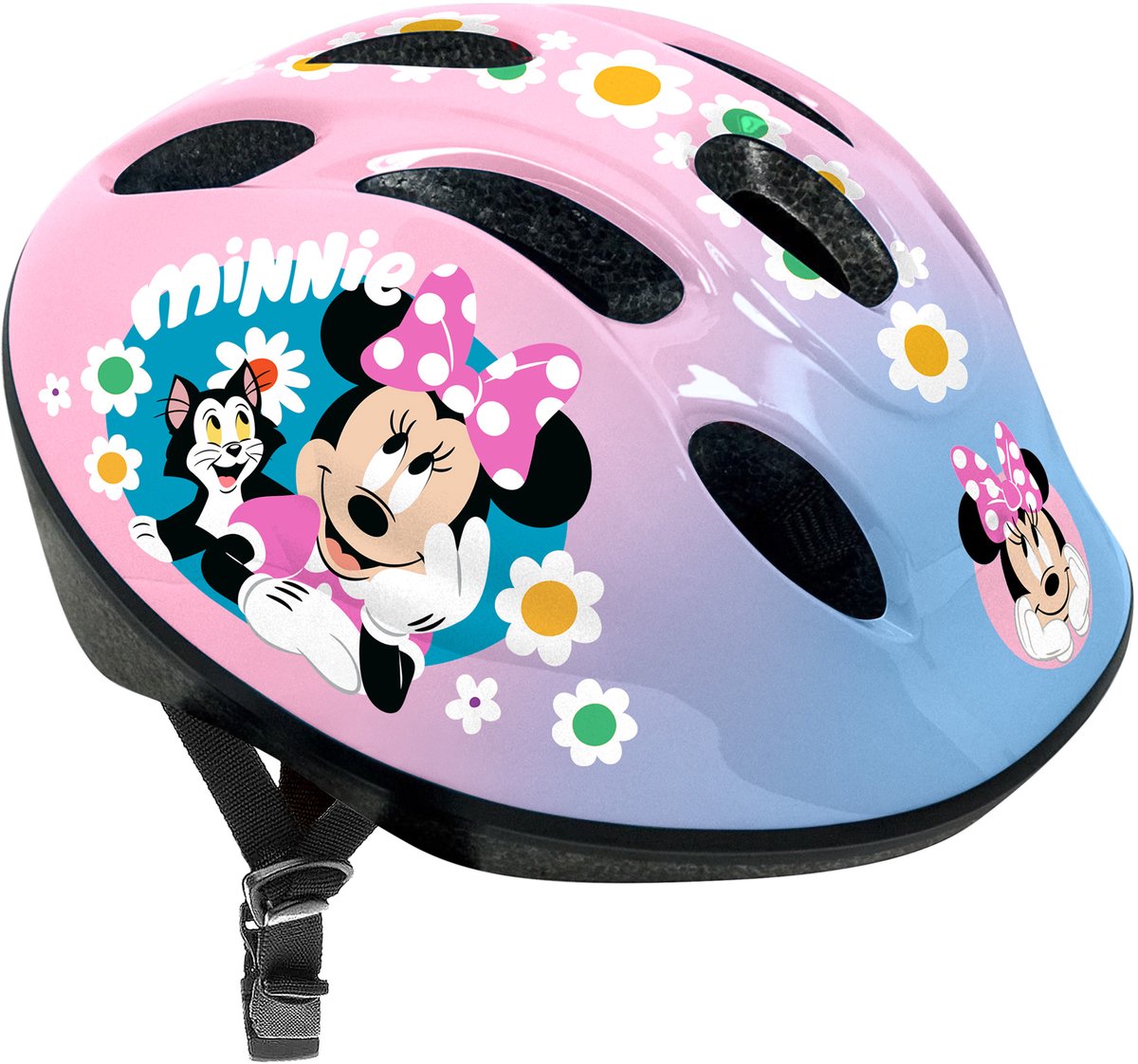 Casco de bicicleta Stamp Minnie Disney ajustable azul rosa talla 52-56 cm