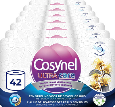 Papel higiénico Cosynel ultra care - 42 rollos - papel higiénico (4 capas) - paquete económico