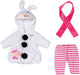 Completo da pupazzo di neve per neonati con tuta, leggings e sciarpa per bambole da 43 cm
