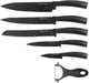 Coltelli Kinghoff in set da 6 pezzi - acciaio con rivestimento marmorizzato - in confezione regalo - nero -
